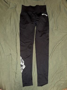 Darc Sport Black Leggings with White Wolves Logo